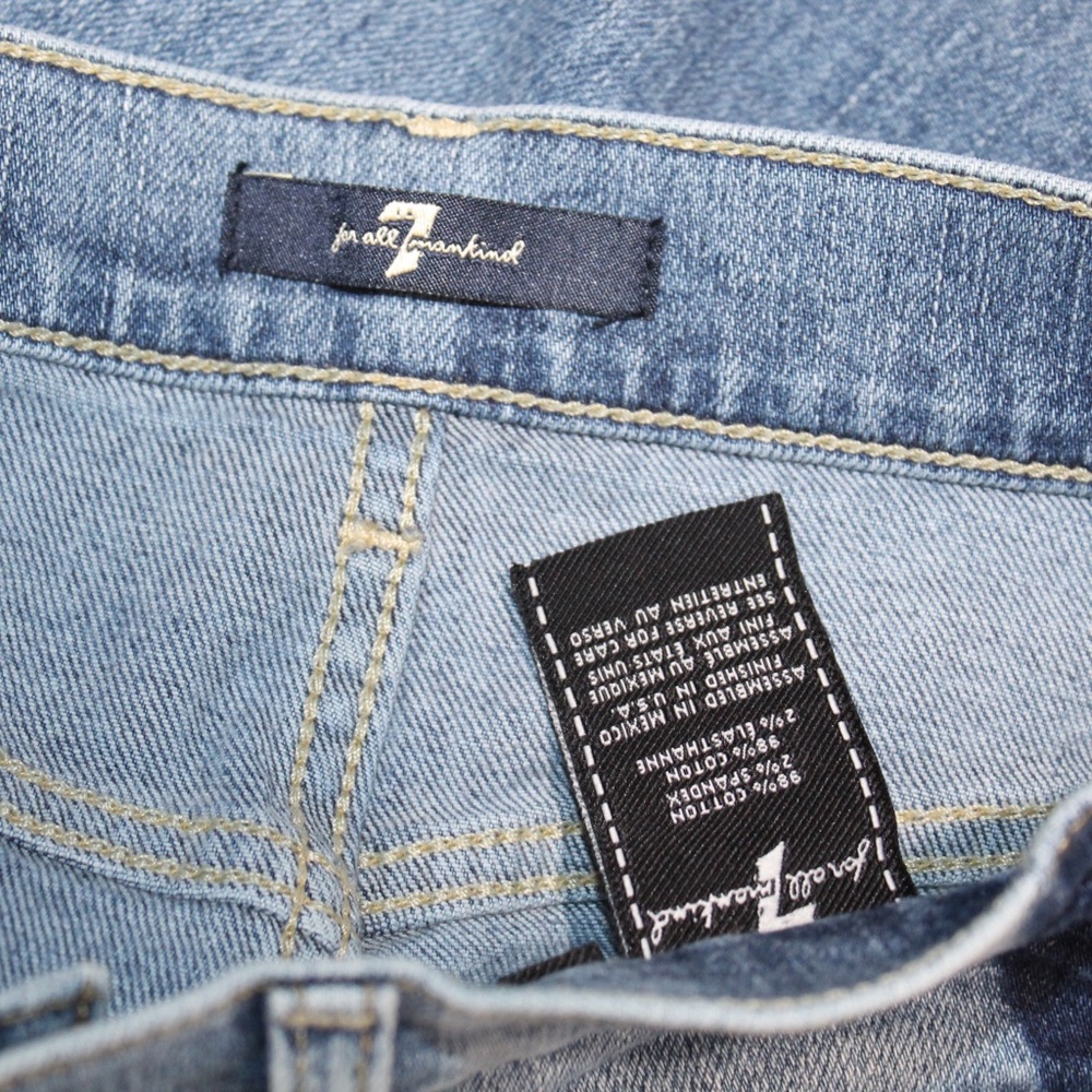 7 For All Mankind Jeans Kiki With Shadow Side Seam In Gold Coast Waves Size 26 - Picture 7 of 7